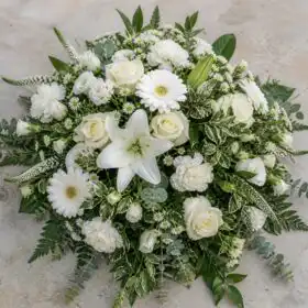 Pristine White Sympathy Posy (Funeral Tribute)