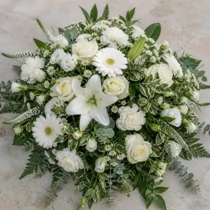 White Funeral posy