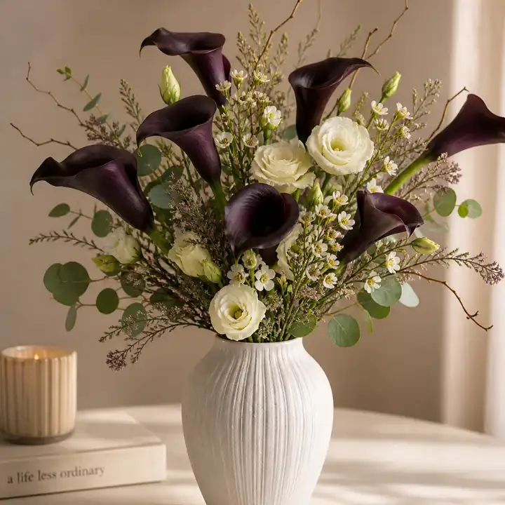 Large black lily vase 1 black lily vase (1)