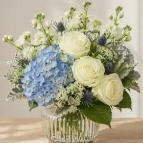 Velvet Blue Hydrangea & Rose Bliss