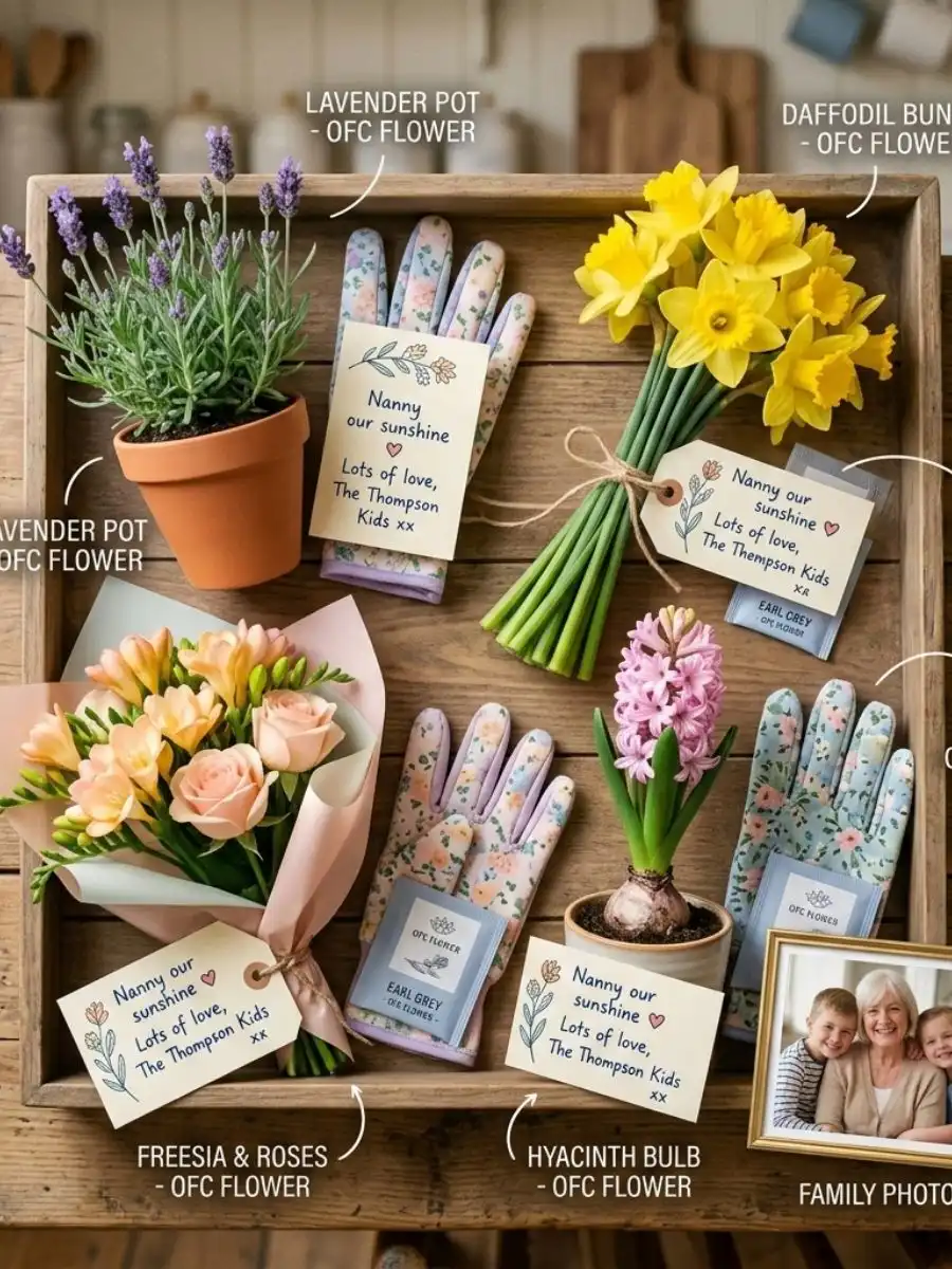 Mother's Day presents for nanny with daffodil bouquet