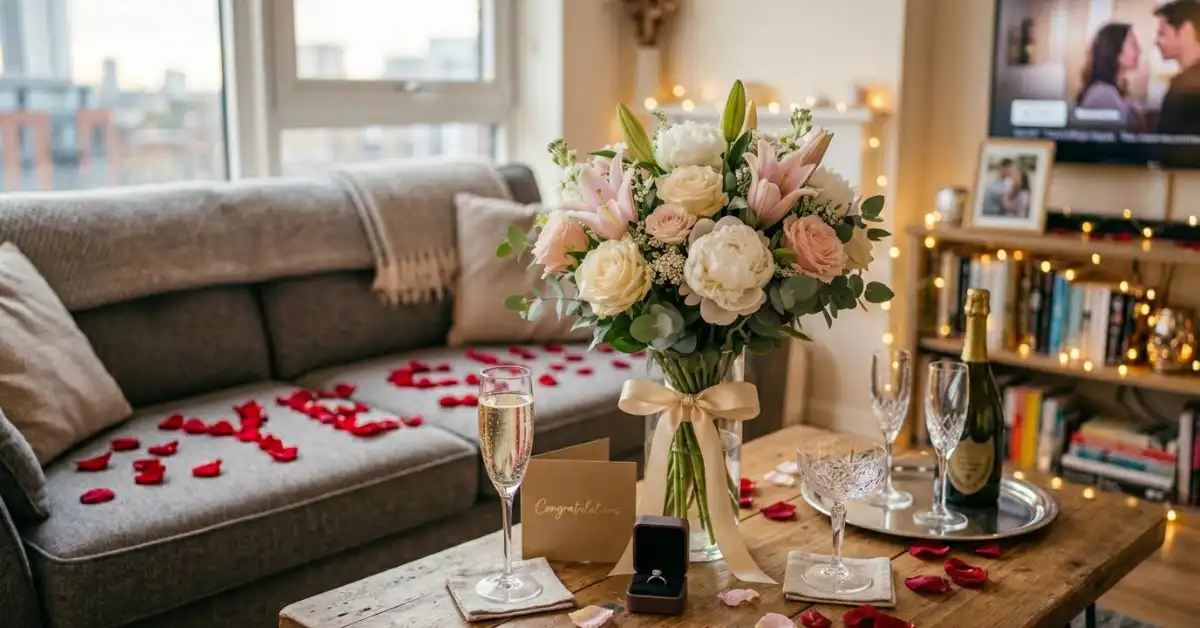 Blog 25 Pastel roses peonies lilies engagement congratulations flowers bouquet UK
