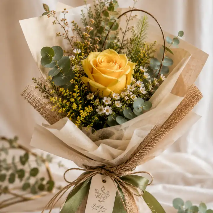 Radiant Sunshine Luxury Yellow Rose Bouquet 2 1 yellow rose Bouquet