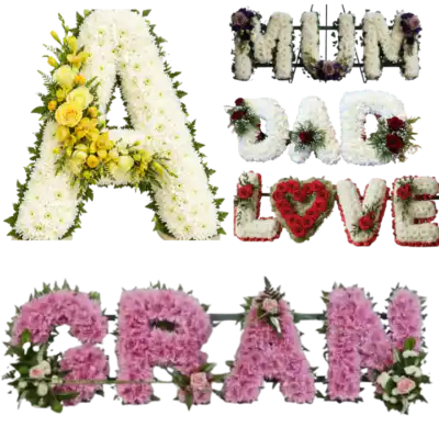 Funeral Flowers Letters Tribute Collection